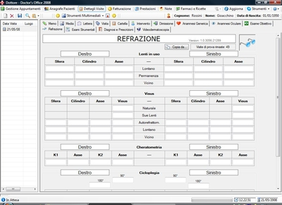 Componente personalizzato Oftalmologia